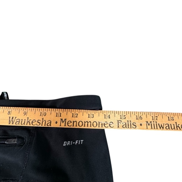 Nike Dri-FIT Running Pants Medium Black Zip Hem Reflective Logo Pockets - Picture 13 of 13